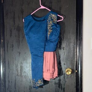 Blue and Pink Embellished Dress